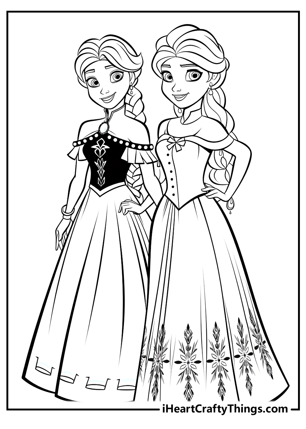 frozen anna and elsa coloring pages