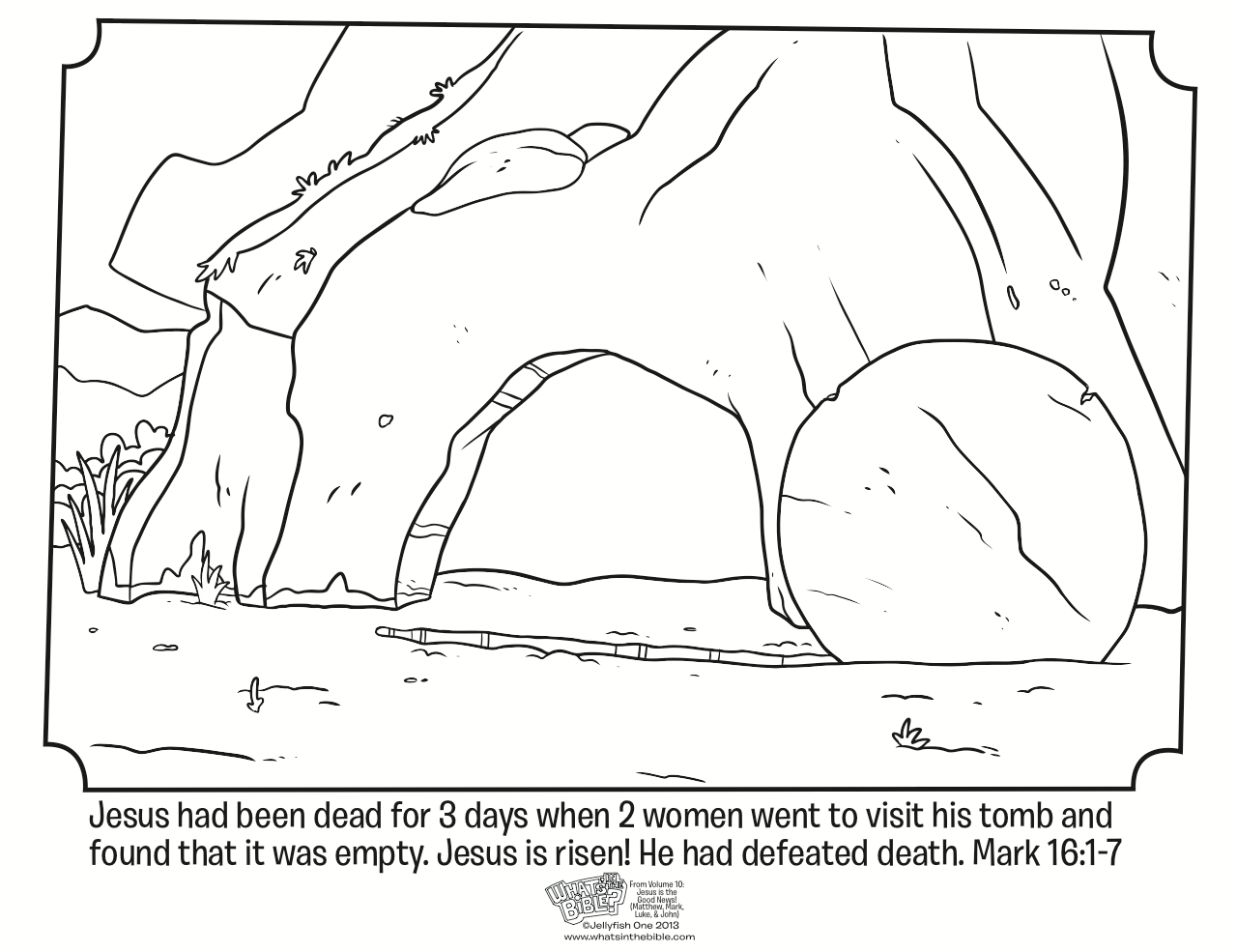 Empty Tomb Easter Coloring Page Resurrection Sunday Whats In The Bible