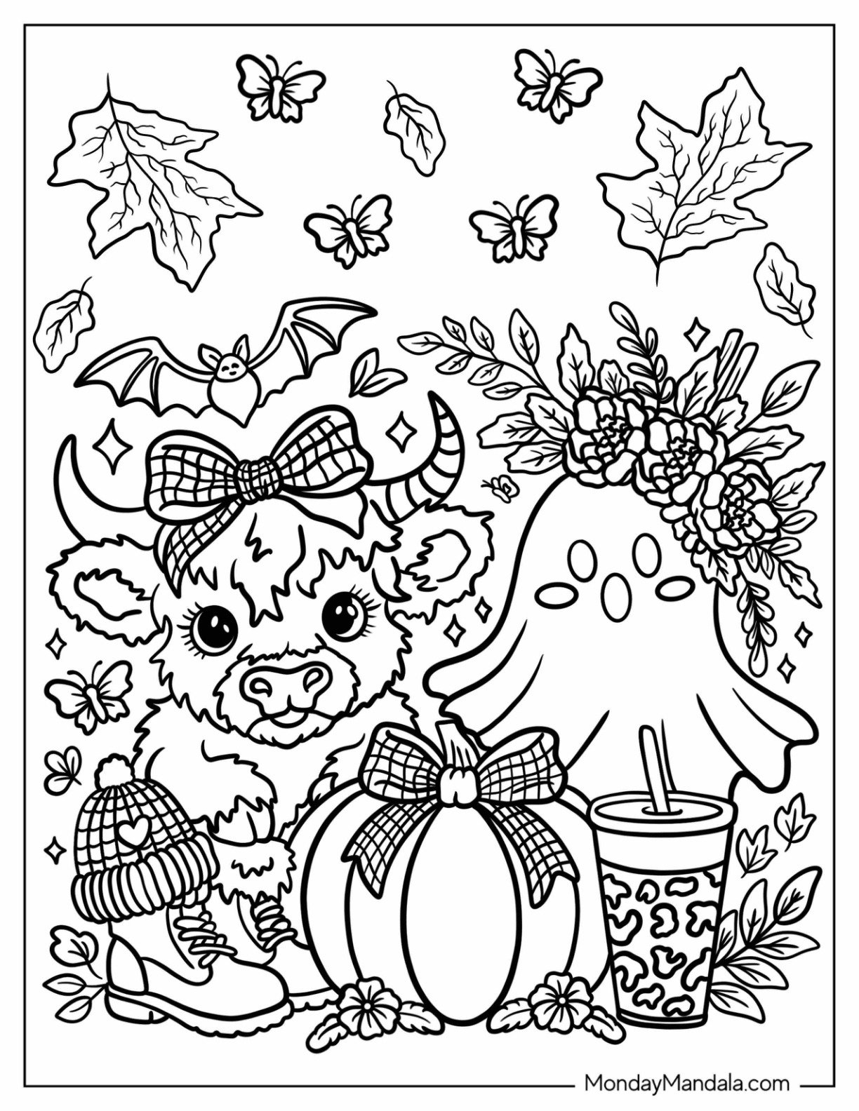 fall animal coloring pages