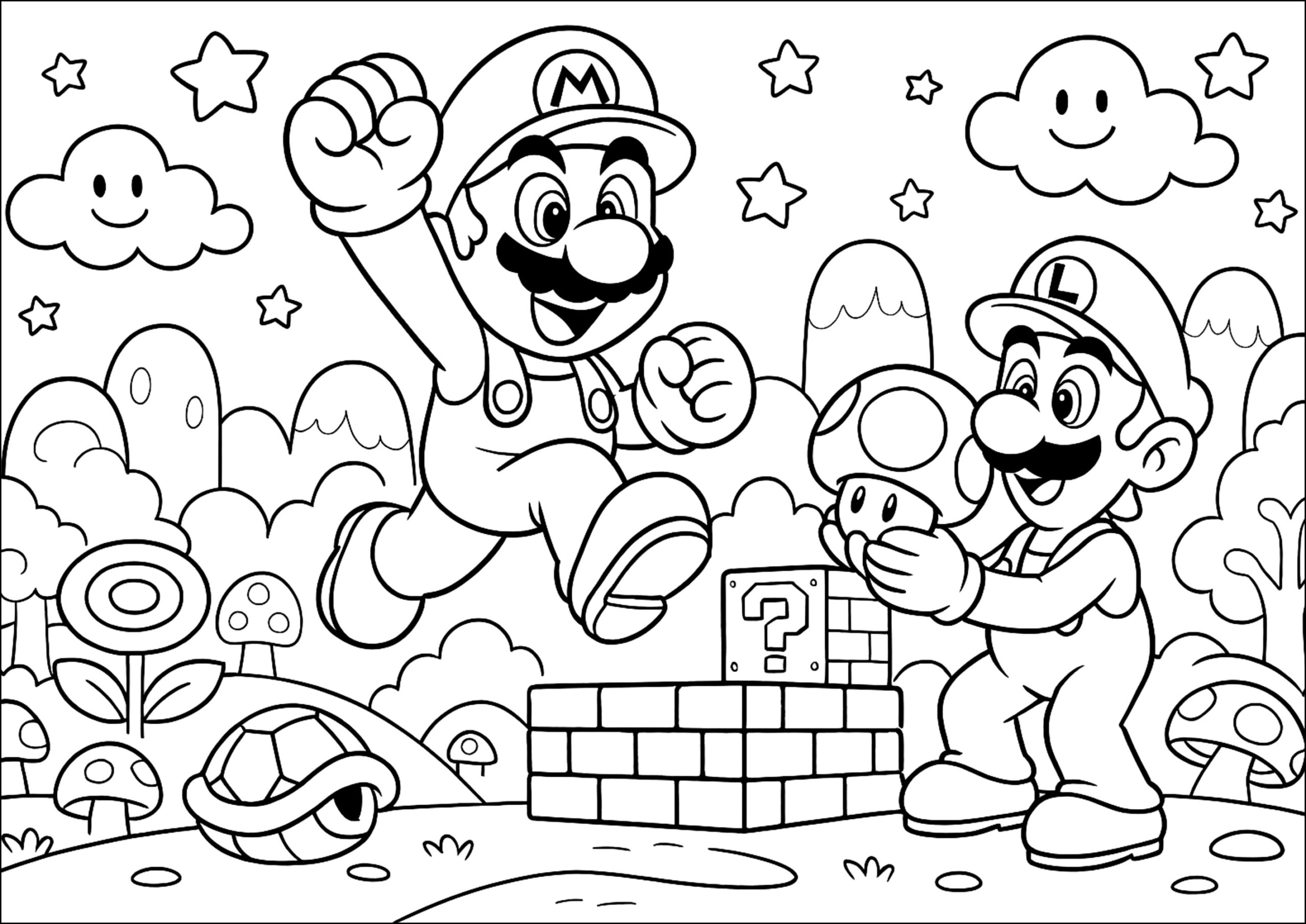 mario coloring page