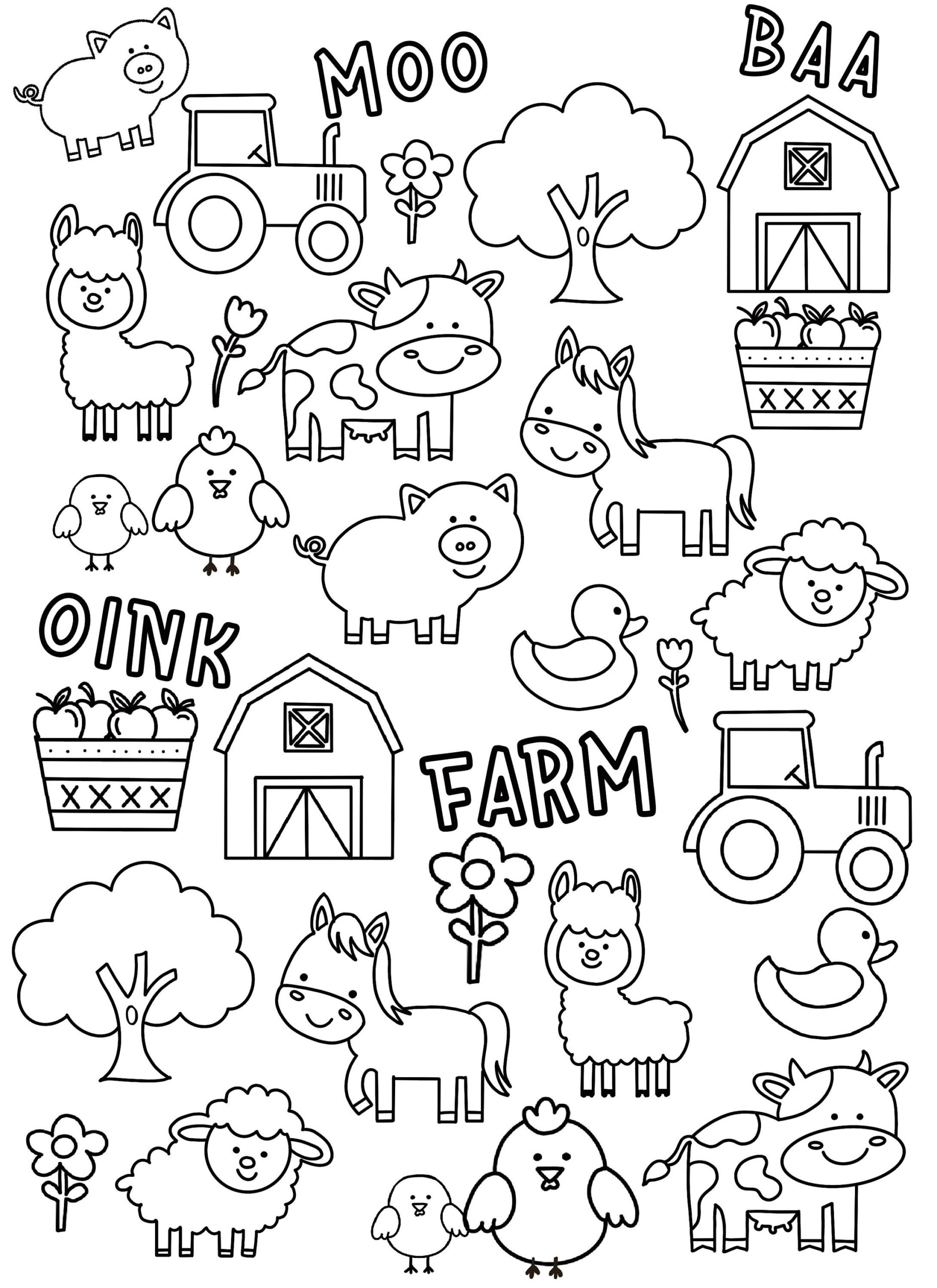 Farm Animals Coloring Page Fun Kids Activity PDF Etsy Ireland