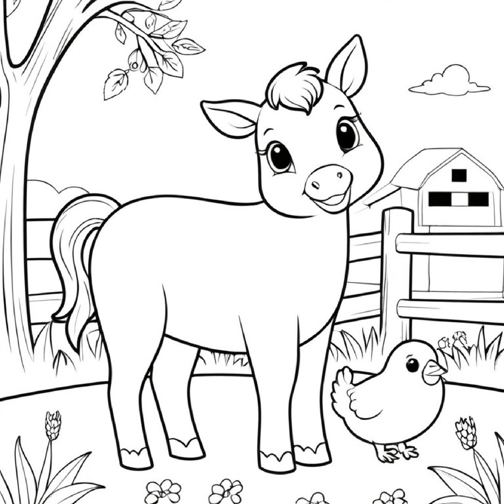 barnyard animals coloring pages
