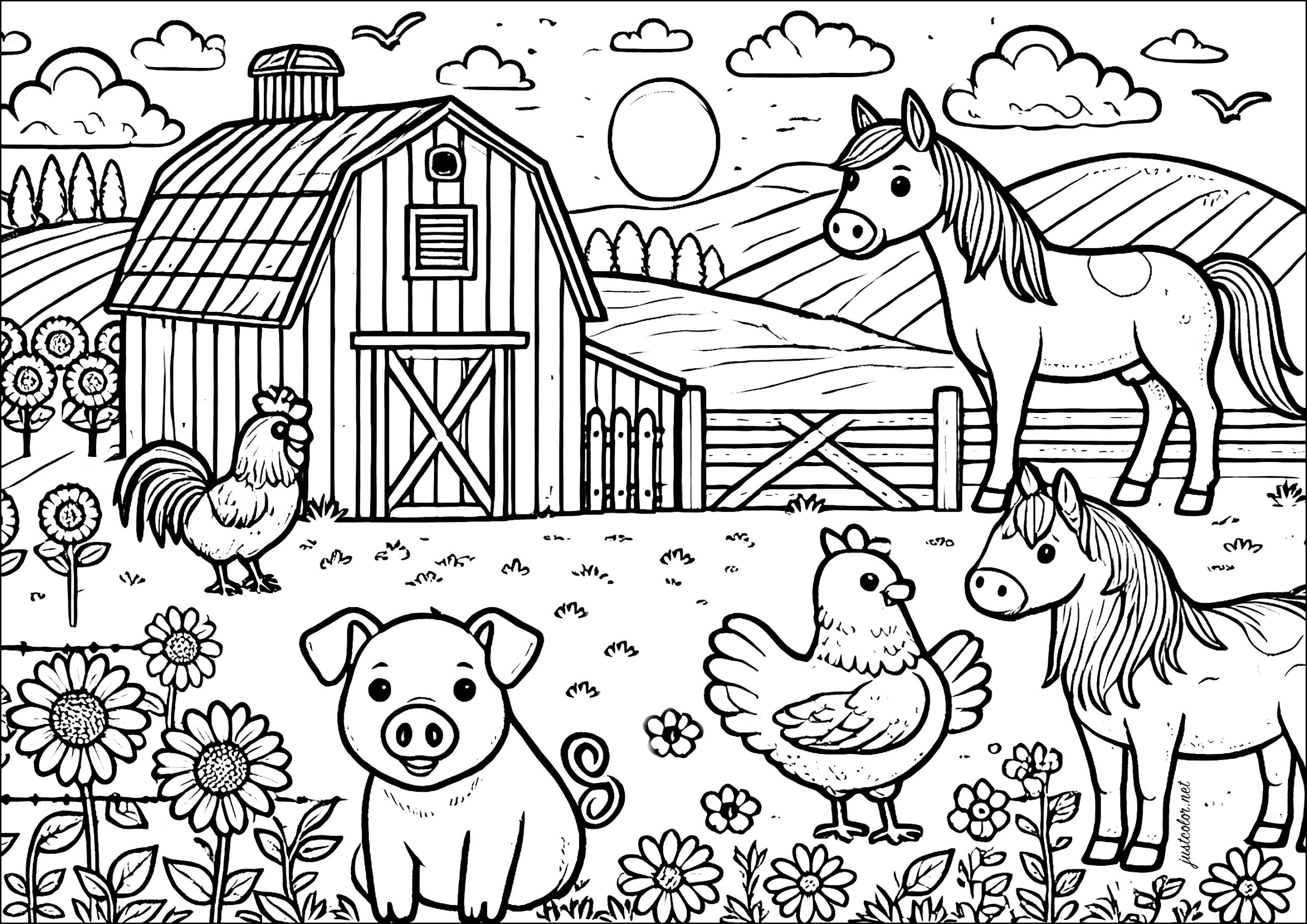 farm animal coloring pages free