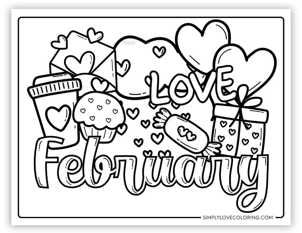 February Coloring Pages Free PDF Printables Simply Love Coloring