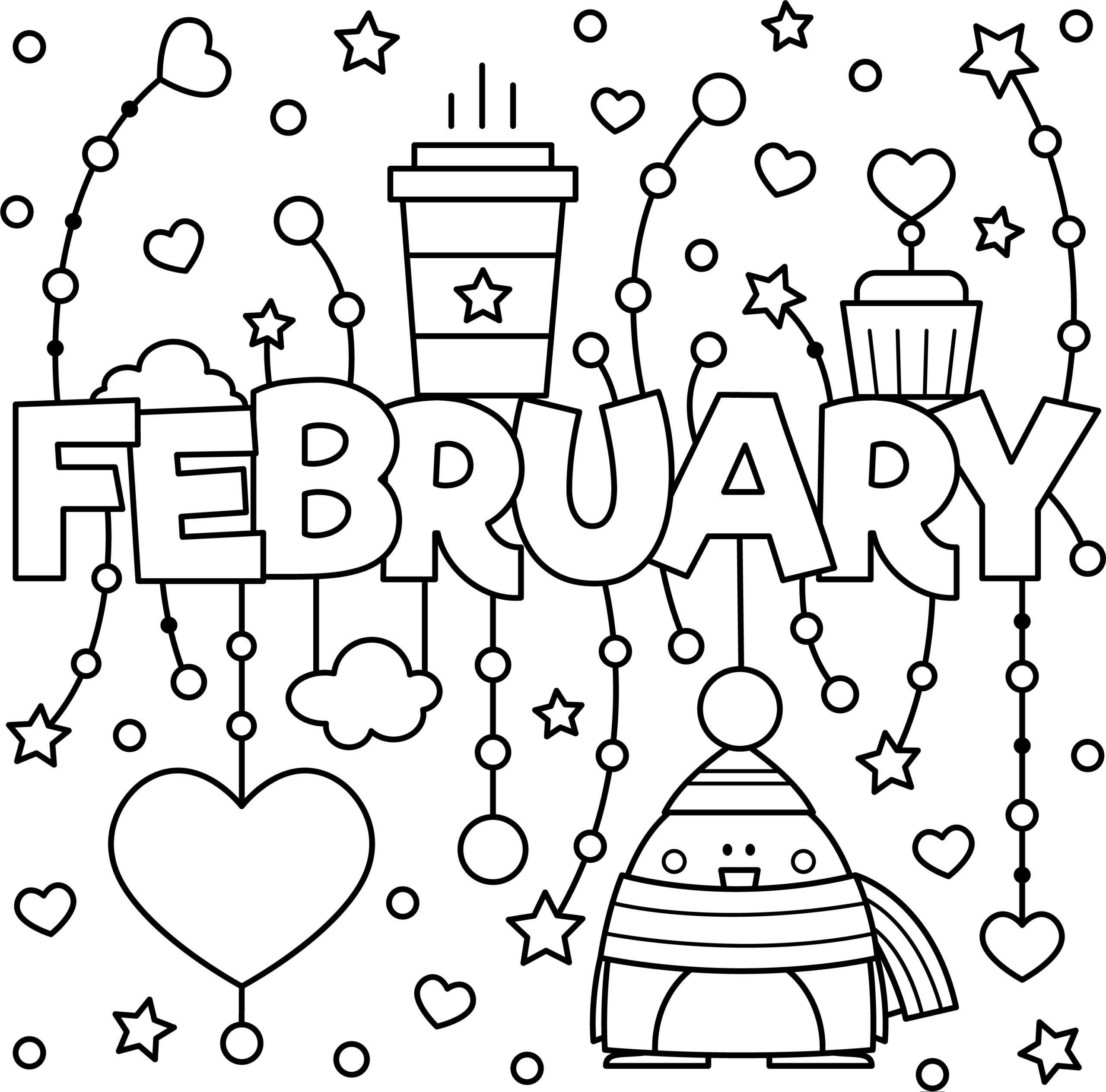 February Colouring Page Thrifty Mommas Tips
