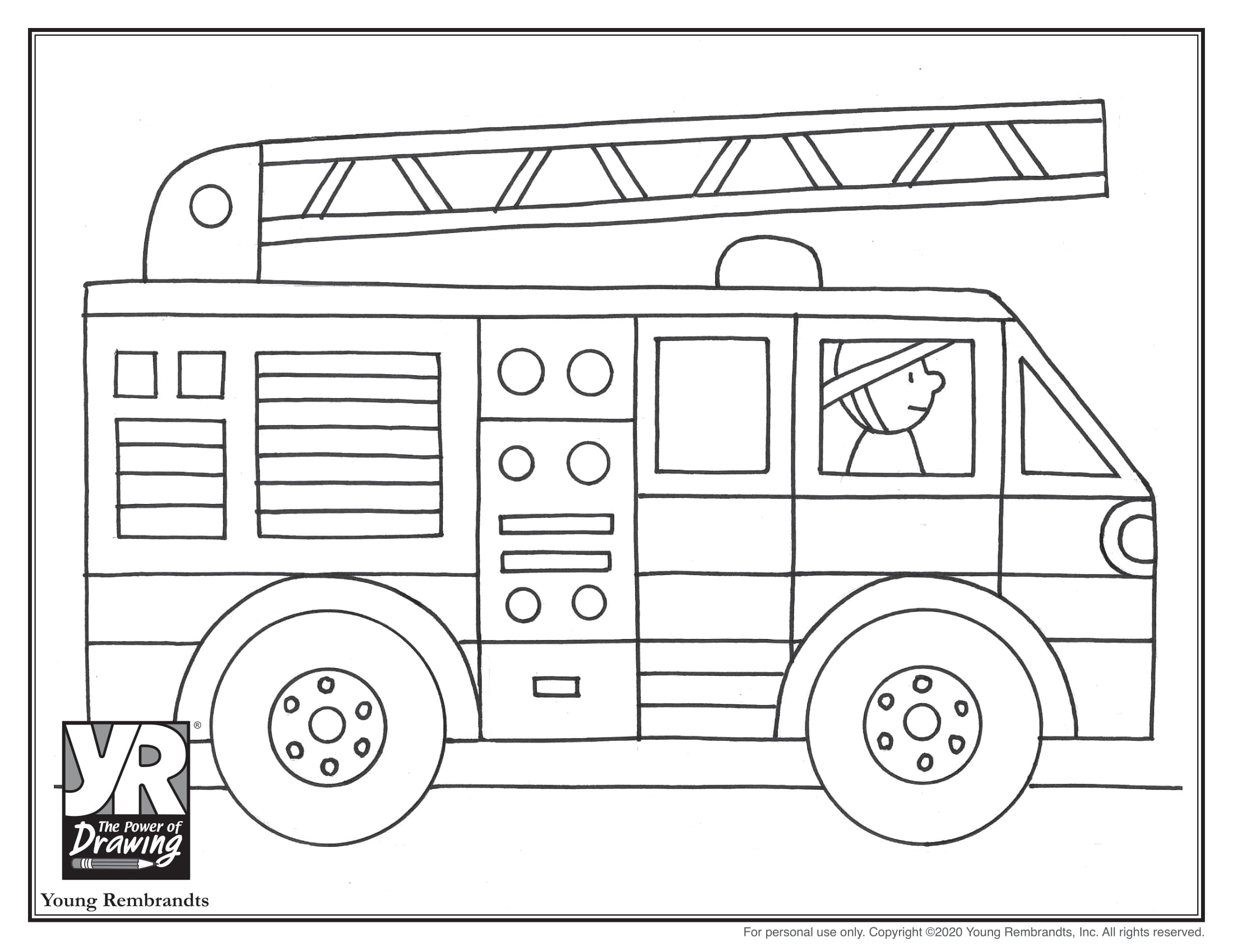 fire truck coloring page