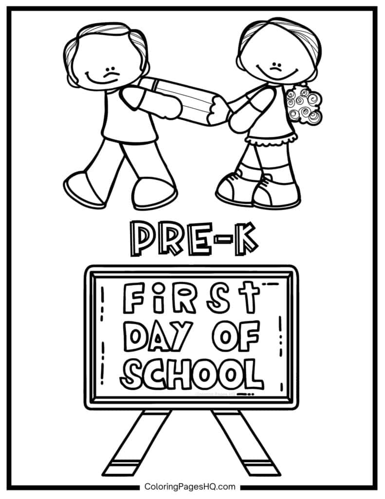 first day of preschool coloring pages