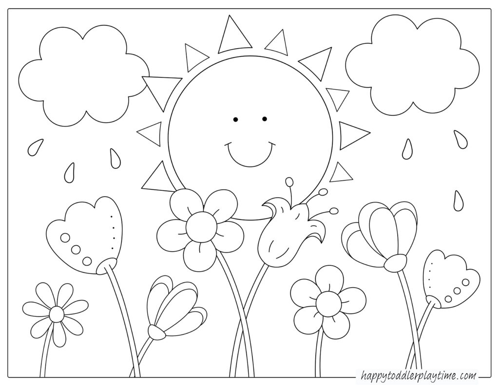 Flower Coloring Pages Happy Toddler Playtime
