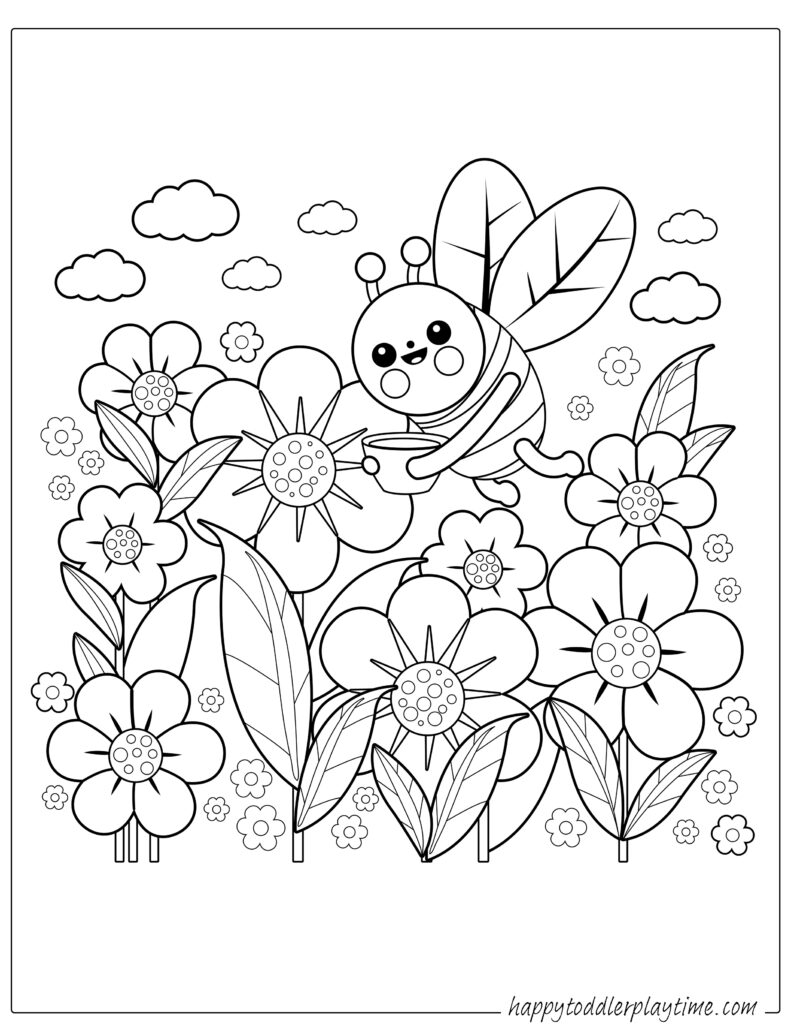 flower preschool coloring pages