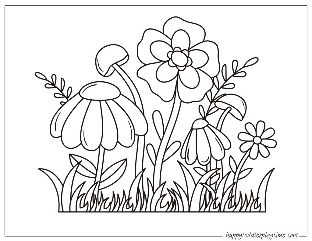 Flower Coloring Pages Happy Toddler Playtime