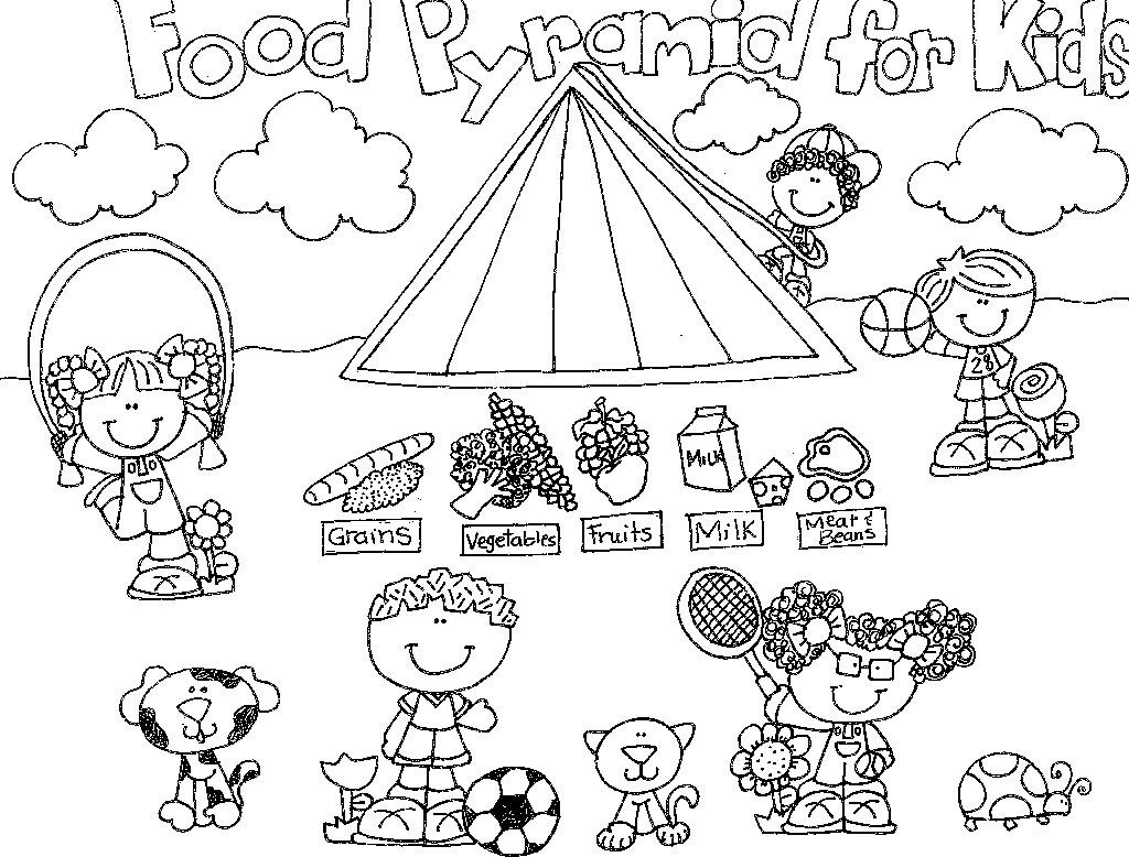 food pyramid coloring page for preschoolers