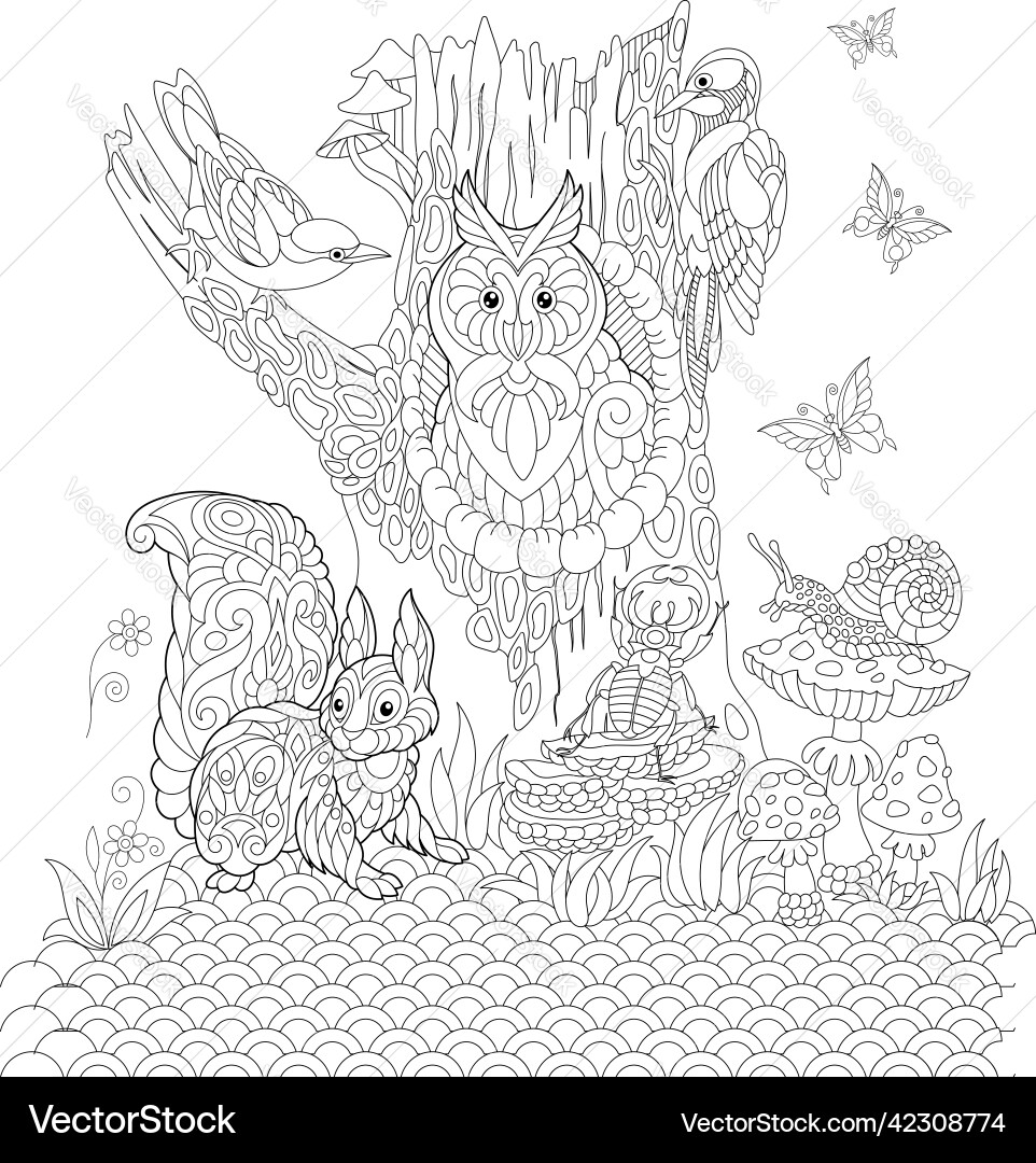 forest animal coloring pages