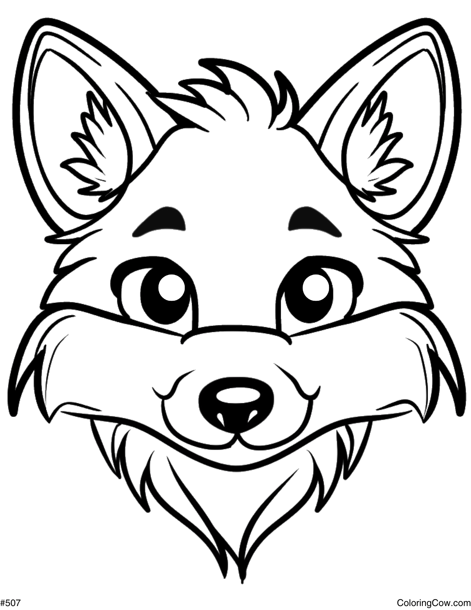 Fox Face Coloring Page