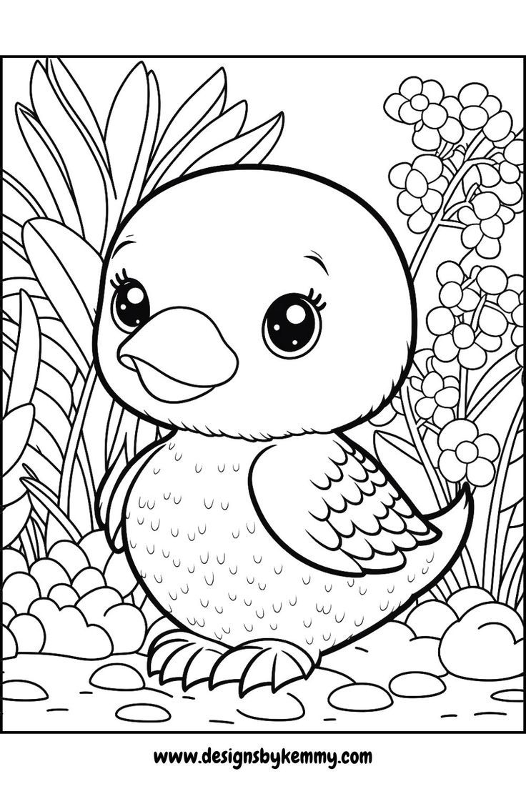 simple cute animal coloring pages
