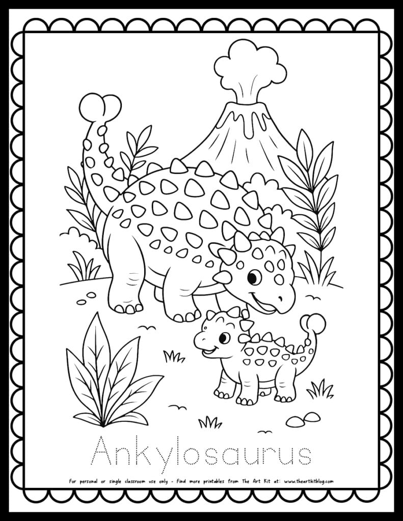 dino coloring page