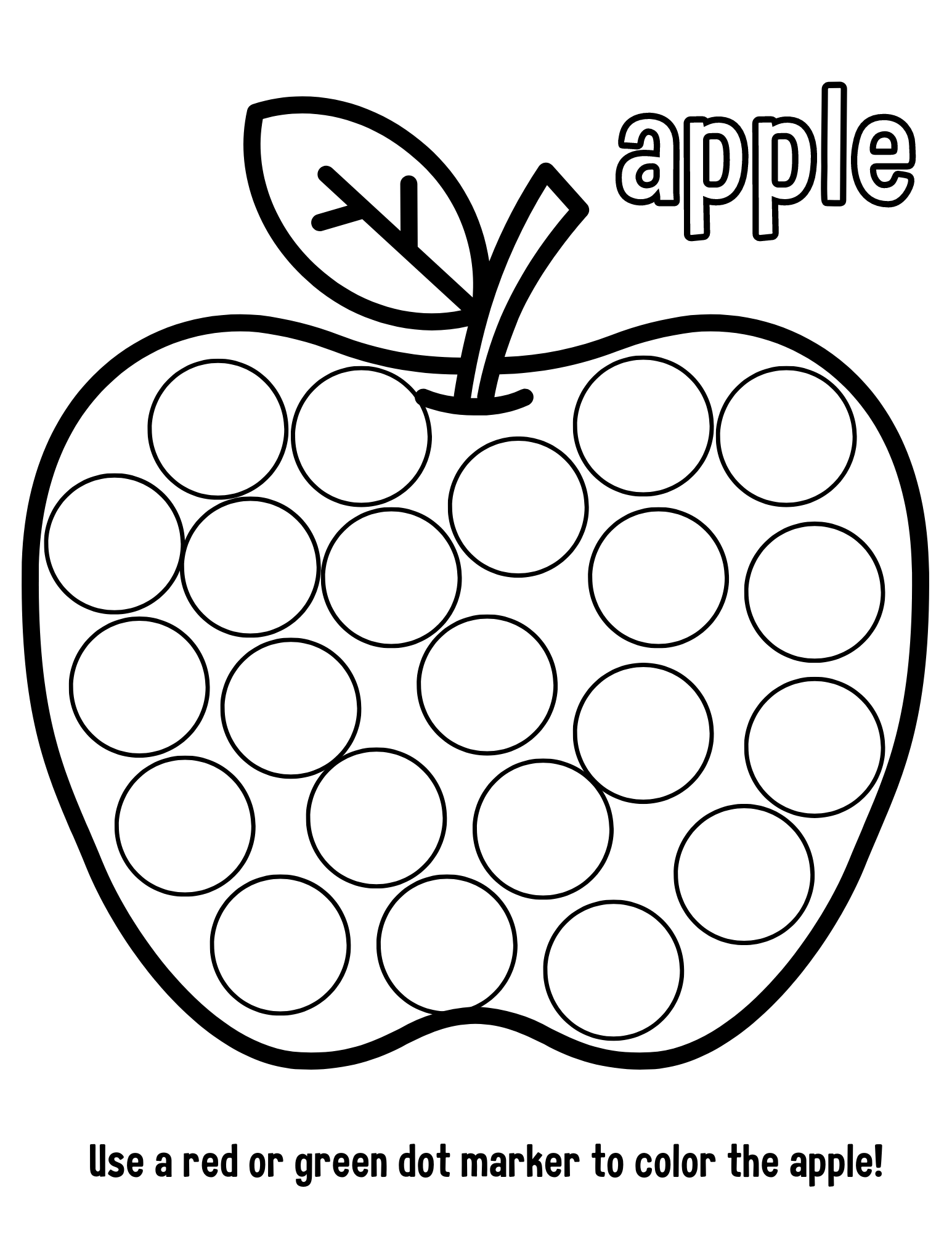 preschool apple coloring pages
