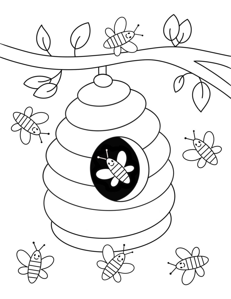 Free Bee Coloring Pages For Kids The Hollydog Blog