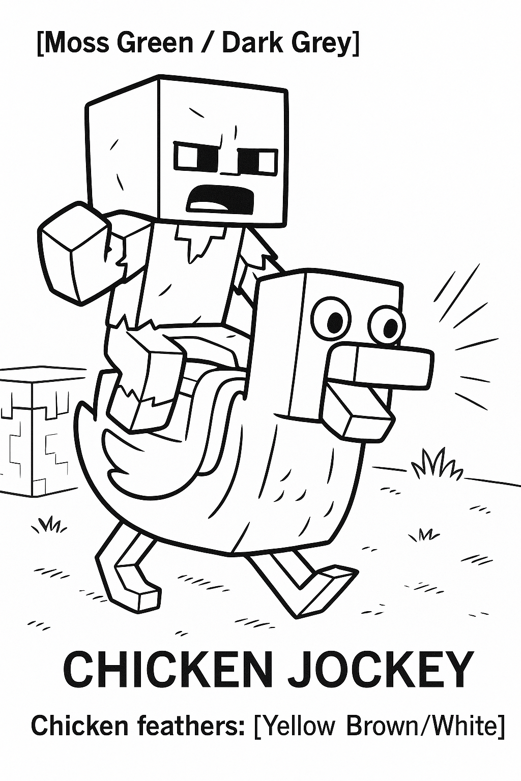 Free Chicken Jockey Coloring Page Generator 12 Chicken Jockey Coloring Page To Download