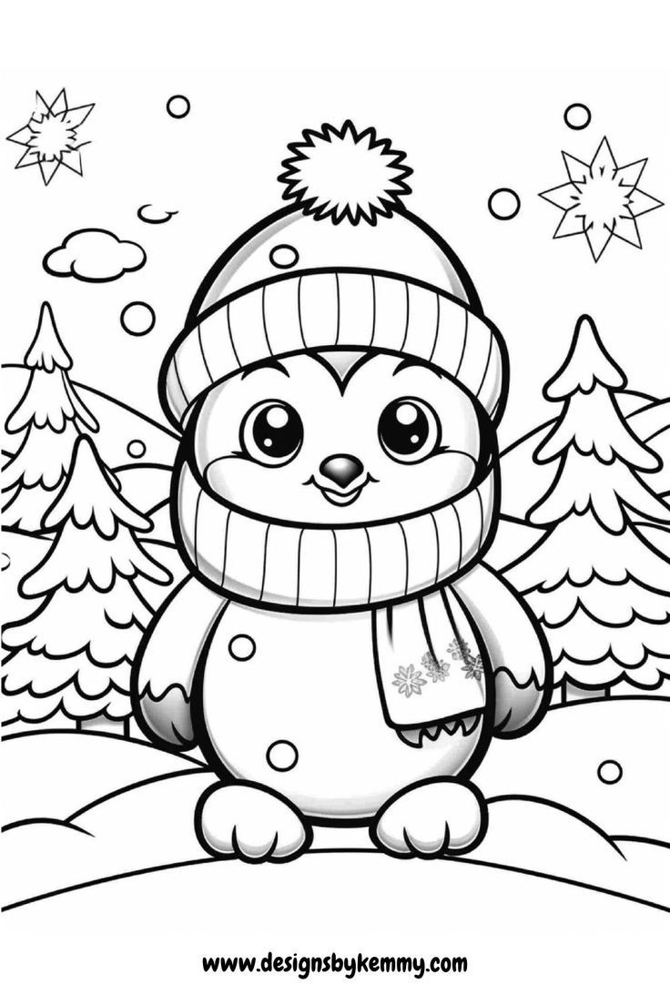 winter animals coloring pages