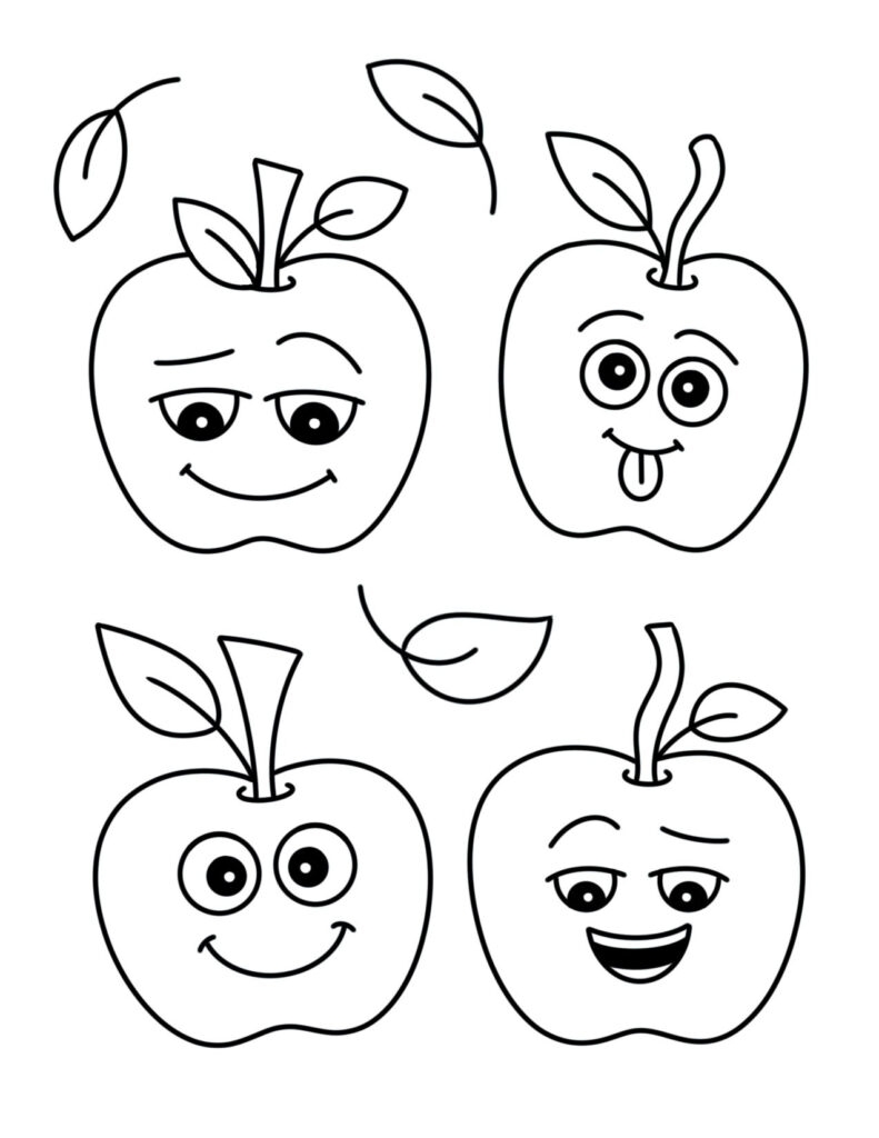 Free Coloring Pages Of Apples The Hollydog Blog