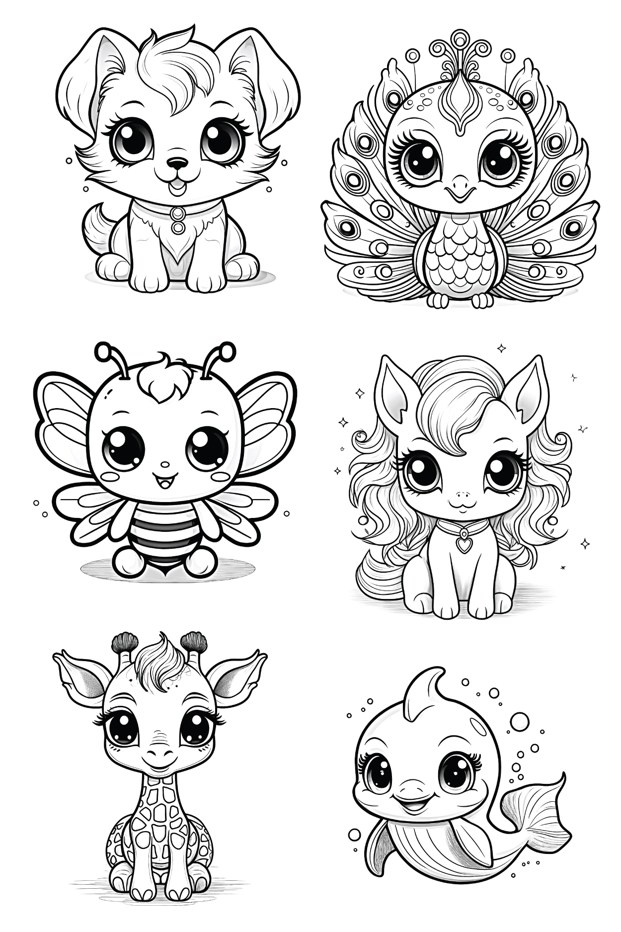 cartoon animal coloring pages