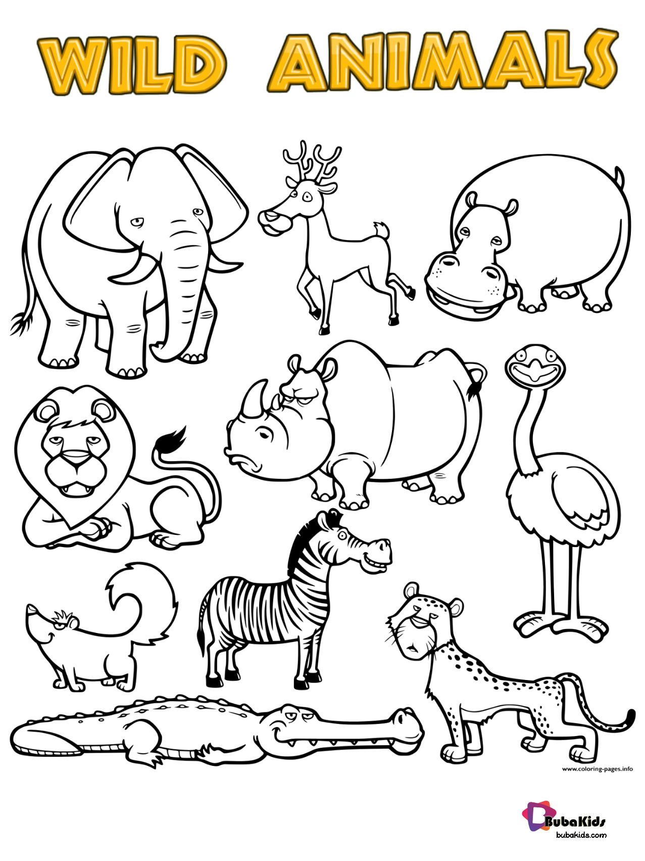 wild animals coloring pages printable