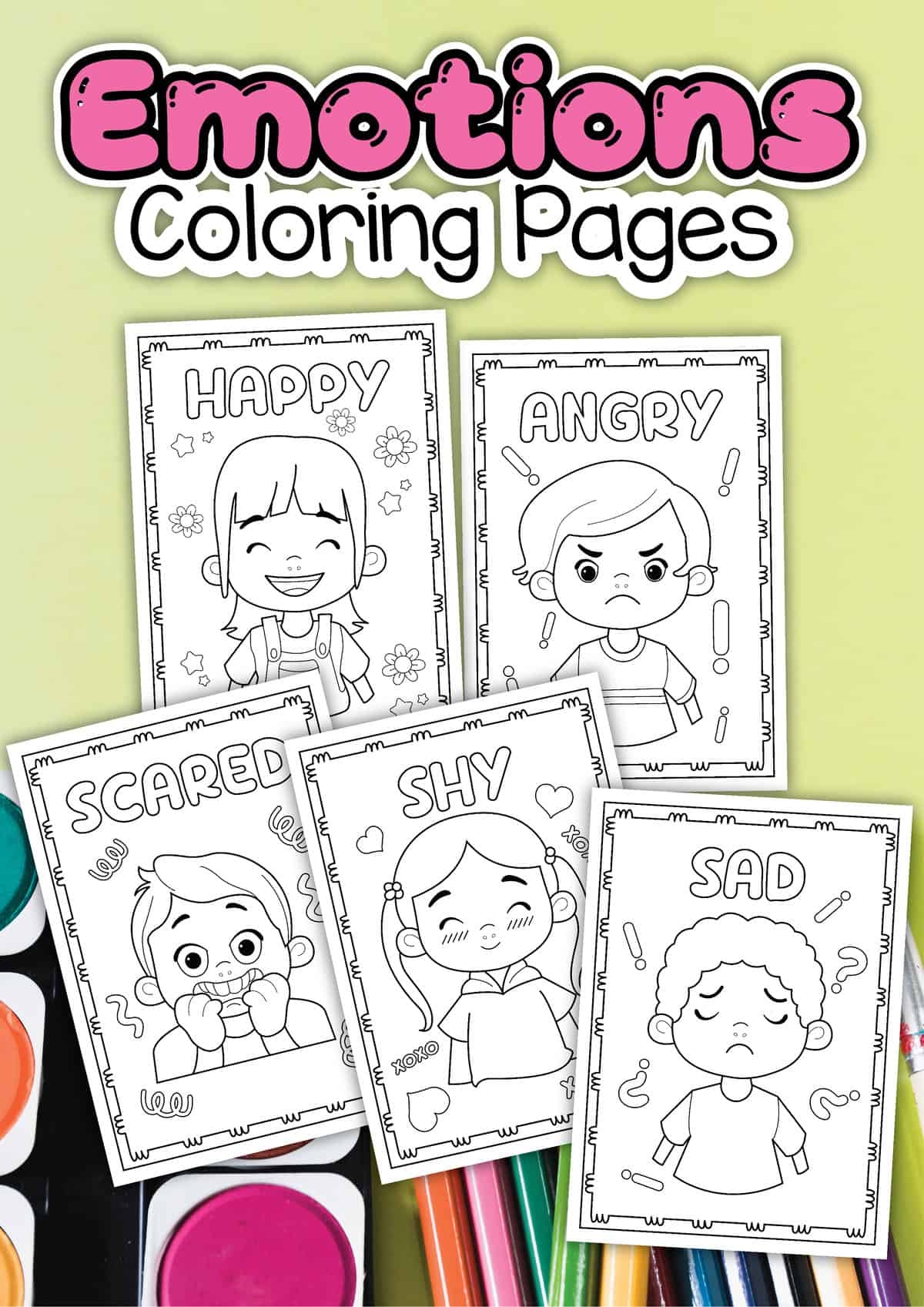 Free Emotions Coloring Pages 12 PDFs 