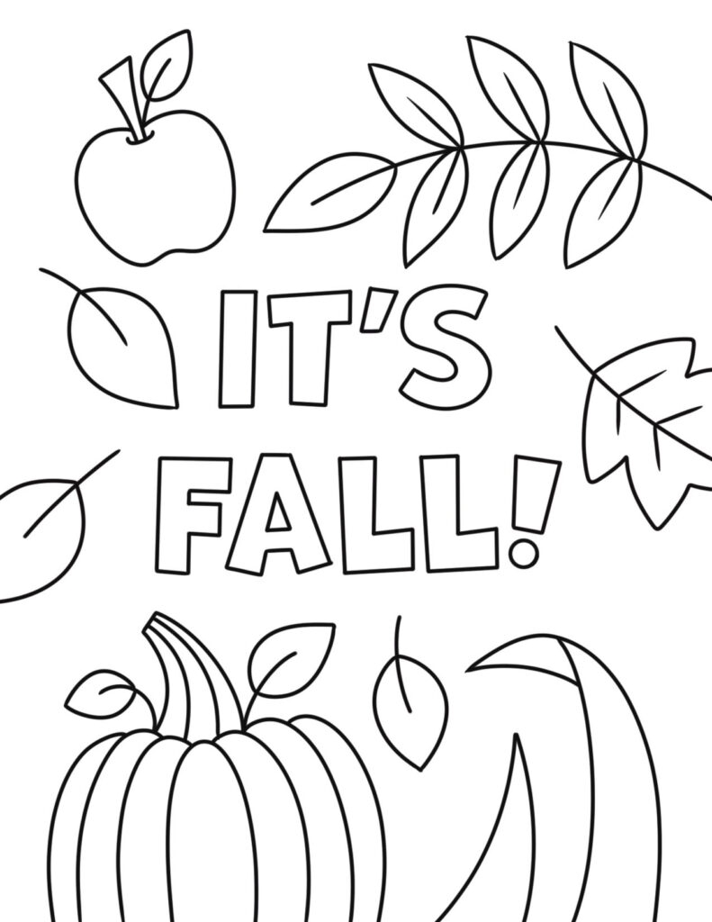 fall preschool coloring page
