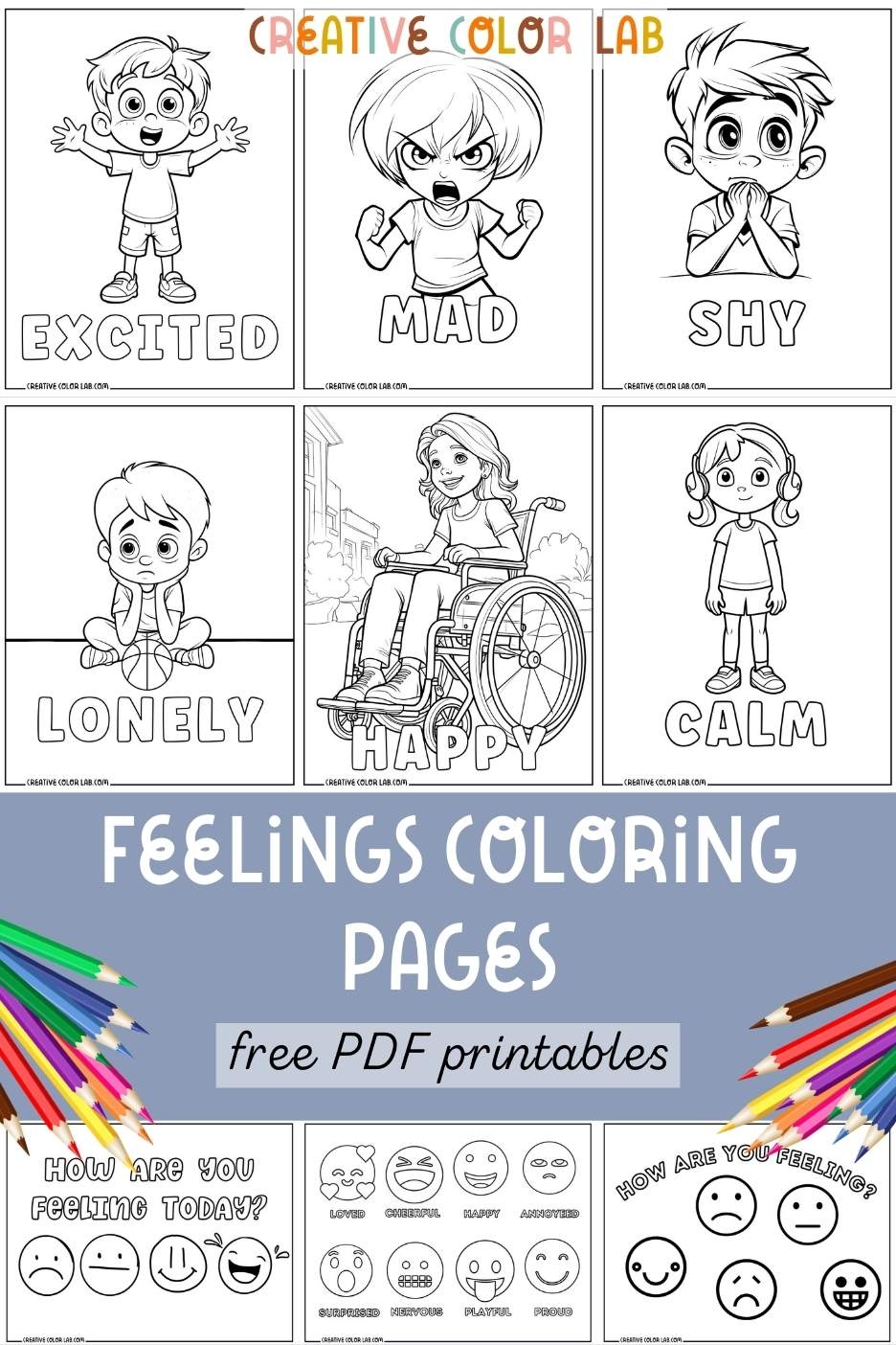 Free Feelings Coloring Pages Emotions Printables