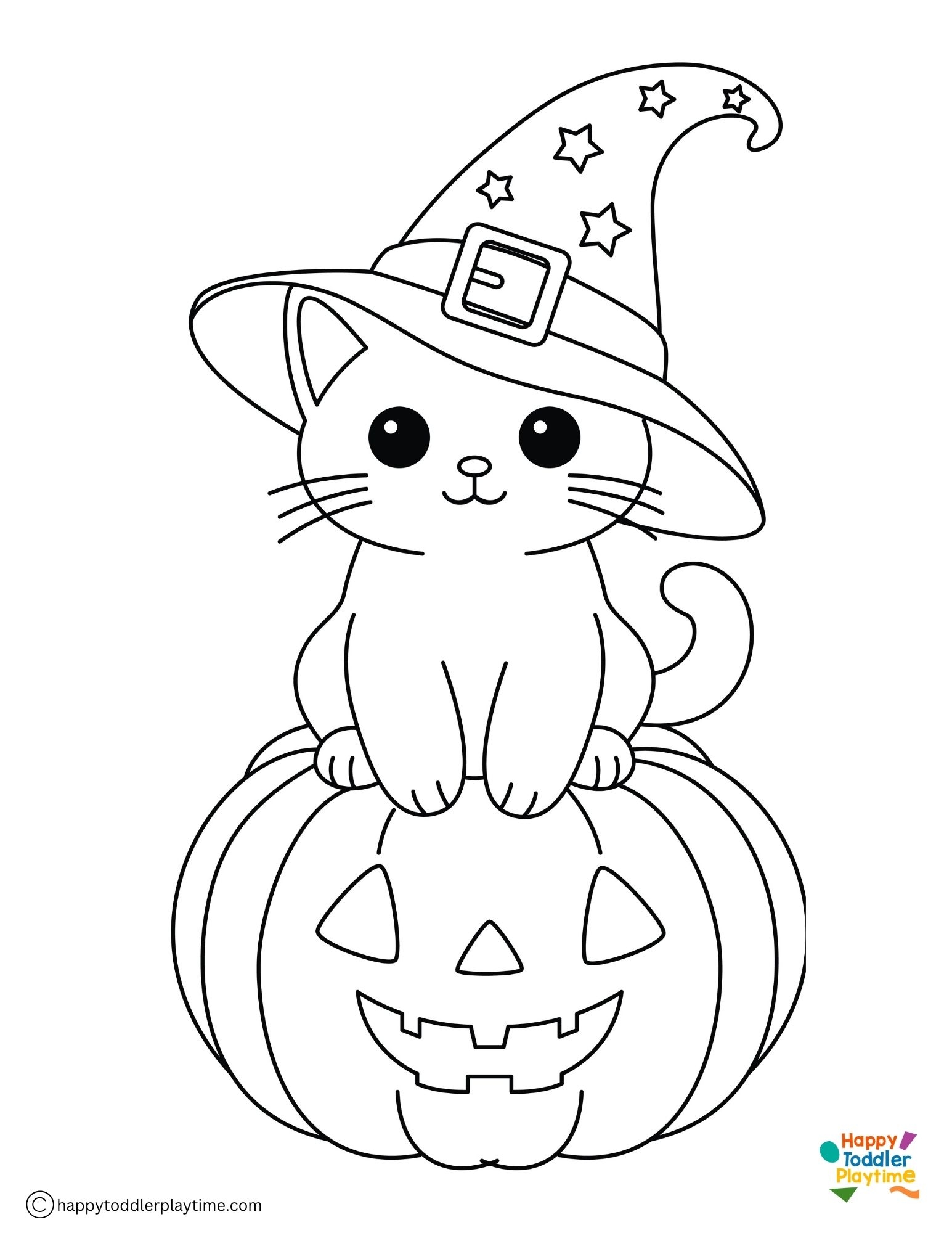 Free Halloween Cat Coloring Pages Happy Toddler Playtime