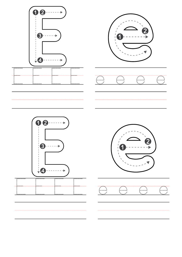 Free Letter E Coloring Pages Printable PDF