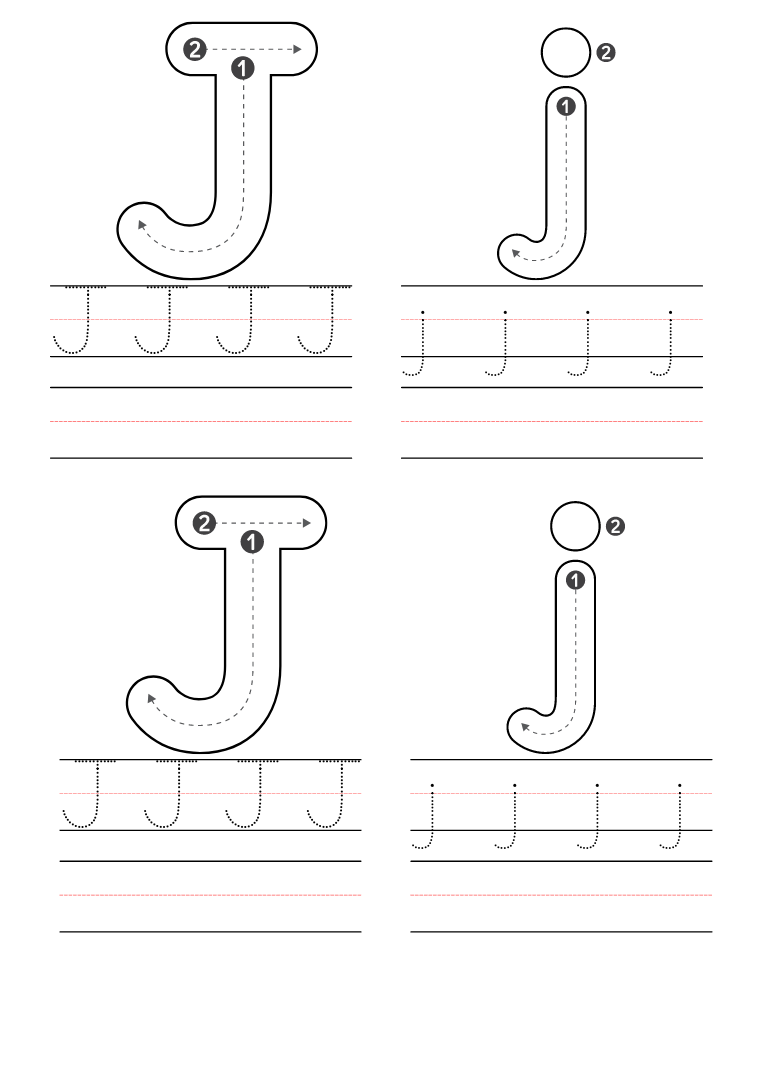 Free Letter J Coloring Pages Printable PDF