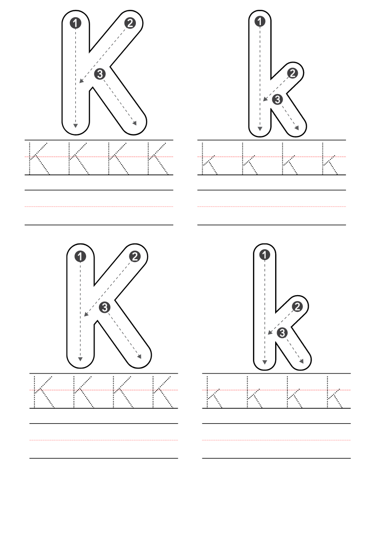 Free Letter K Coloring Pages Printable PDF