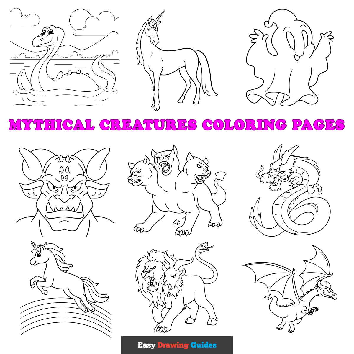 Free Mythical Creatures Coloring Pages For Kids 41 Printable Sheets