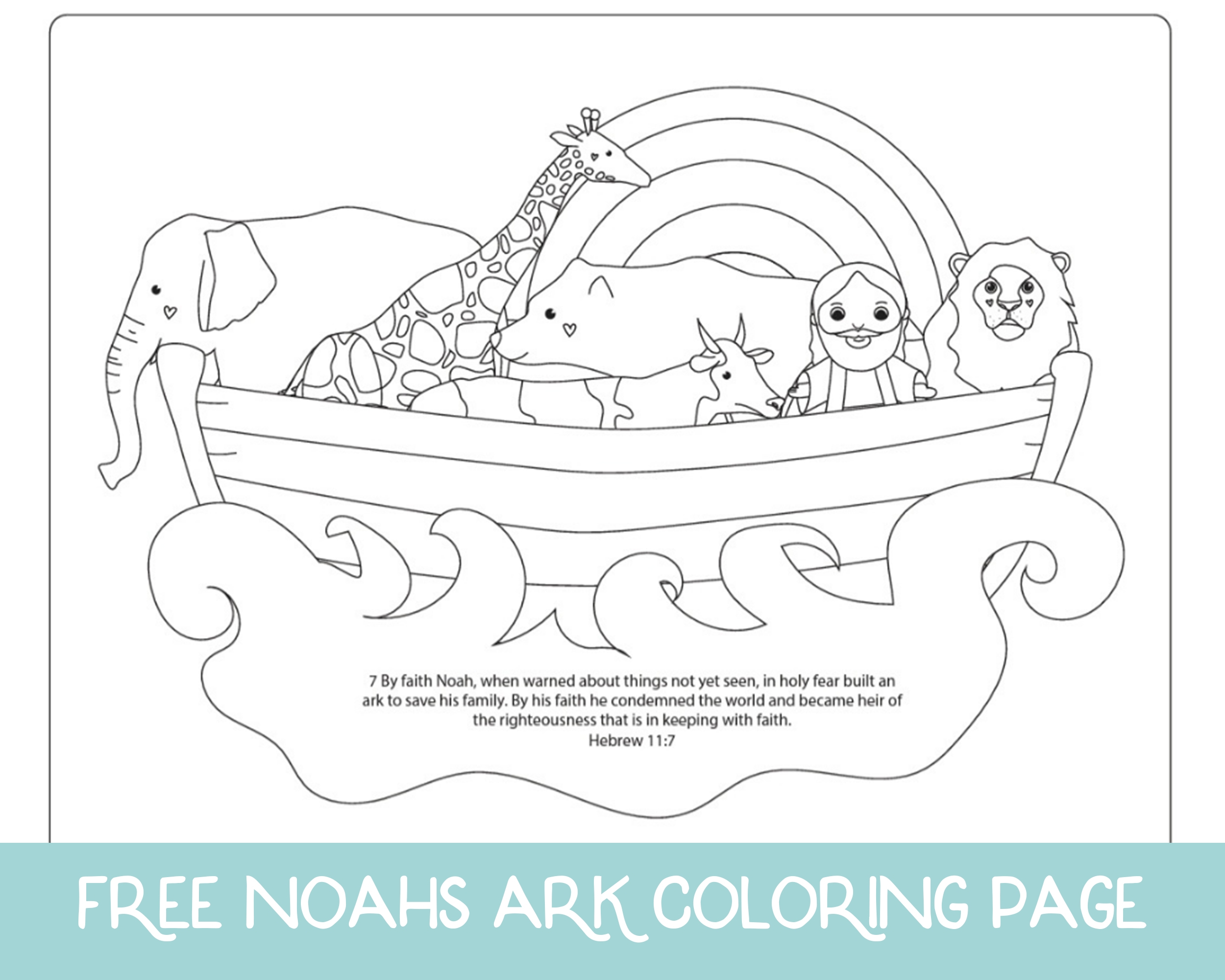 FREE Noah s Ark Coloring Page Little Lions Academy