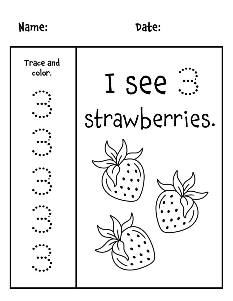 FREE Number 3 Worksheets For Preschool The Hollydog Blog