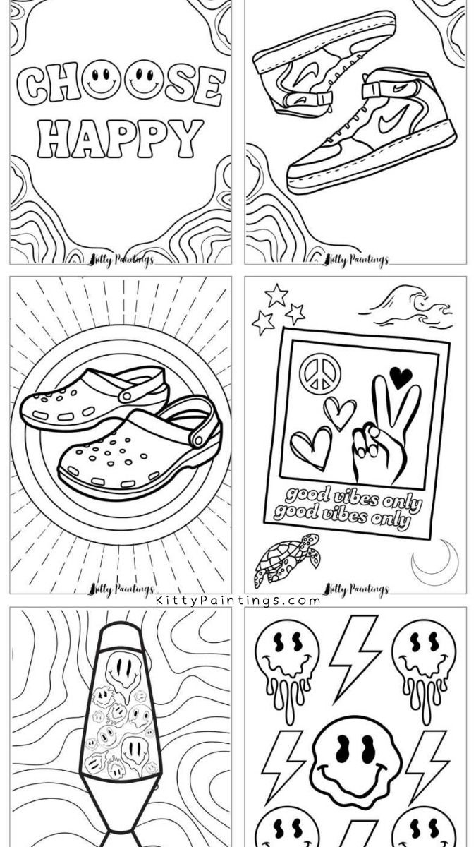 Free Preppy Coloring Pages For Teens Stylish Printables