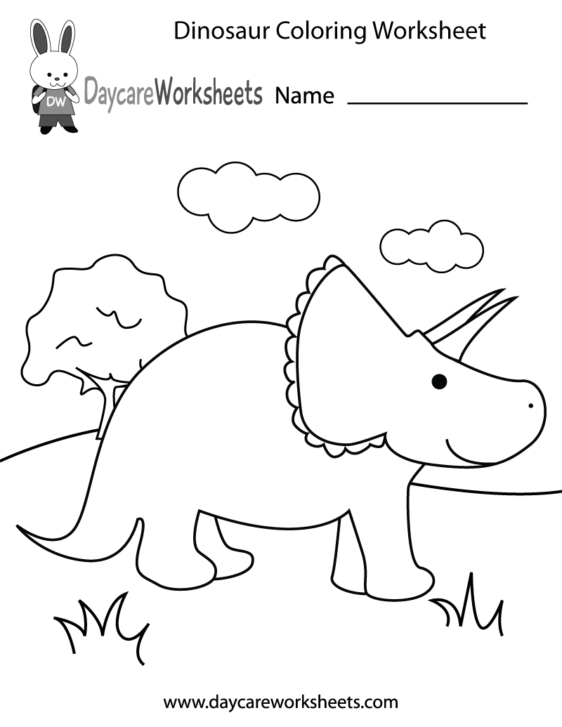 printable preschool dinosaur coloring pages