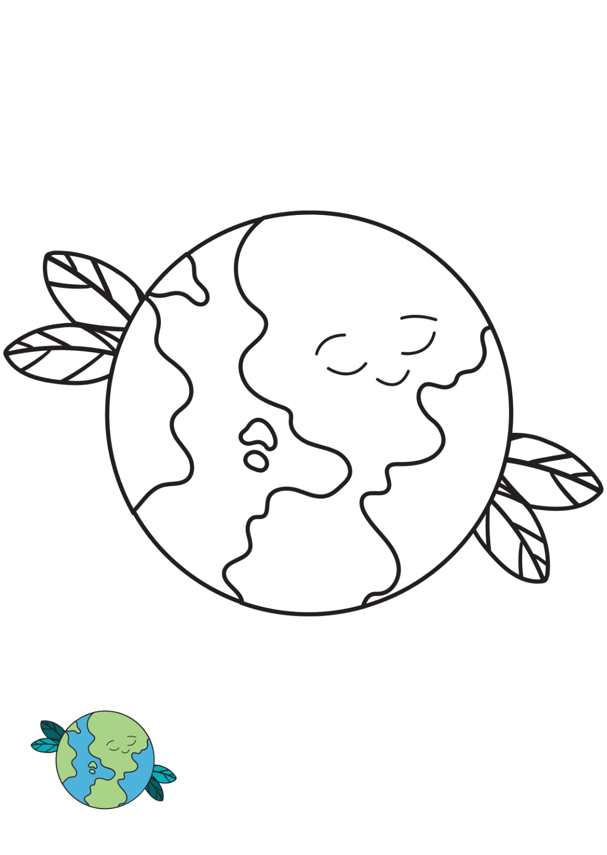 Free Preschool Earth Day Coloring Page Template To Edit Online