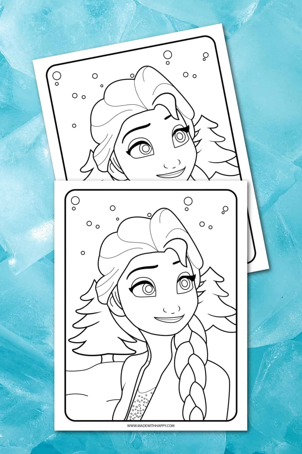 FREE Princess Elsa Coloring Page Made With HAPPY