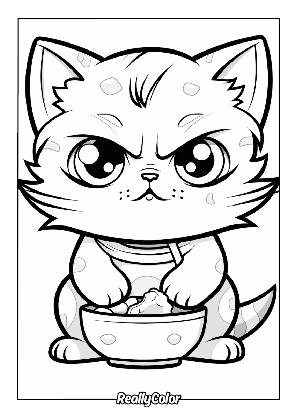 Free Printable Anime Cat Coloring Pages