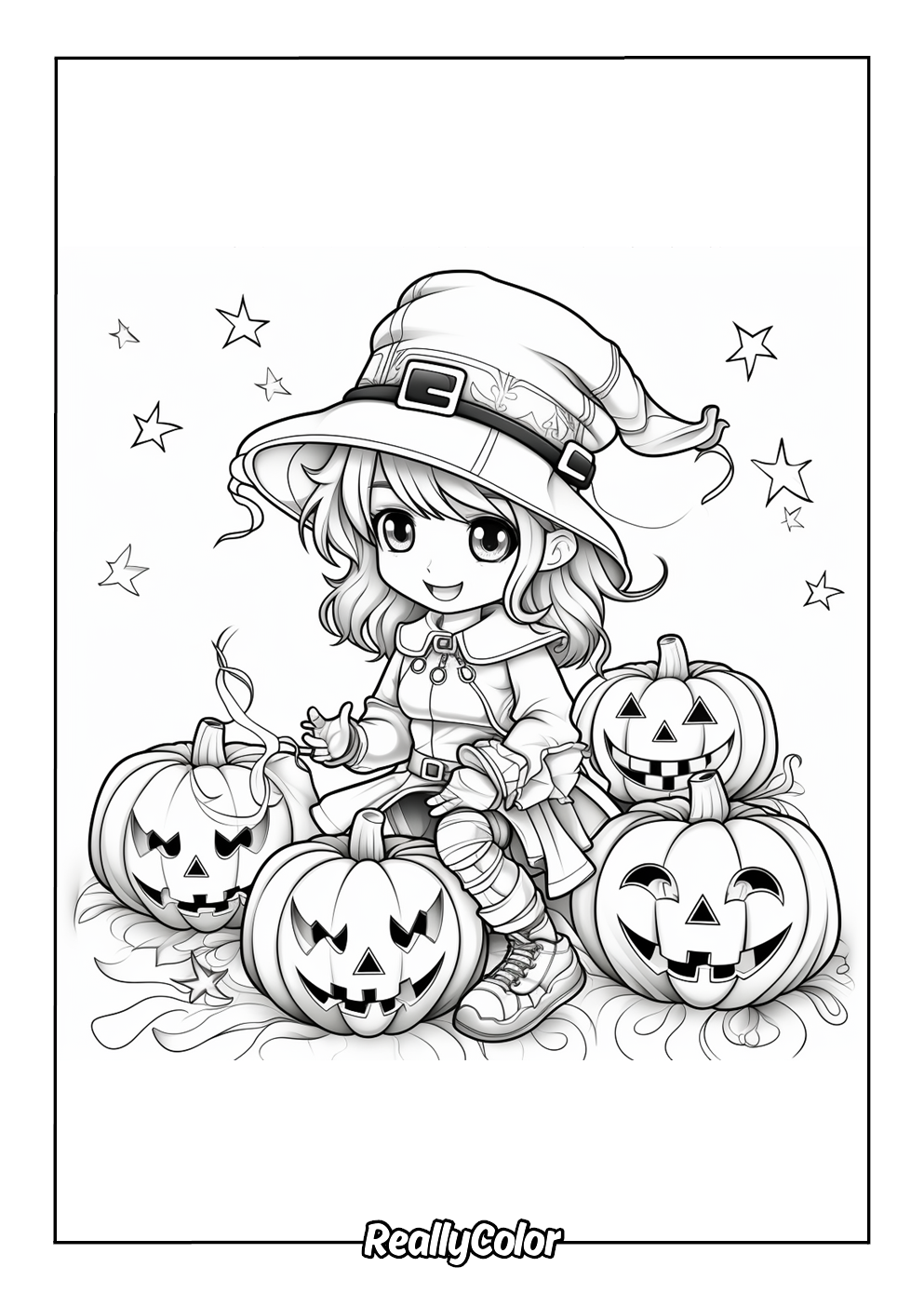 Free Printable Anime Halloween Coloring Pages