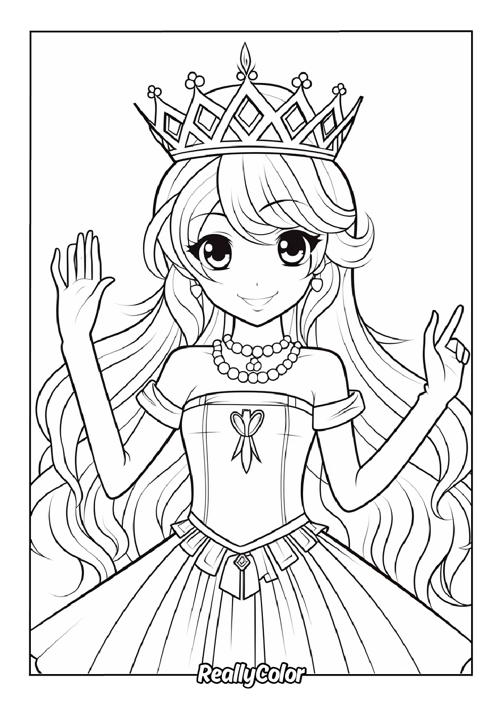 Free Printable Anime Princess Coloring Pages