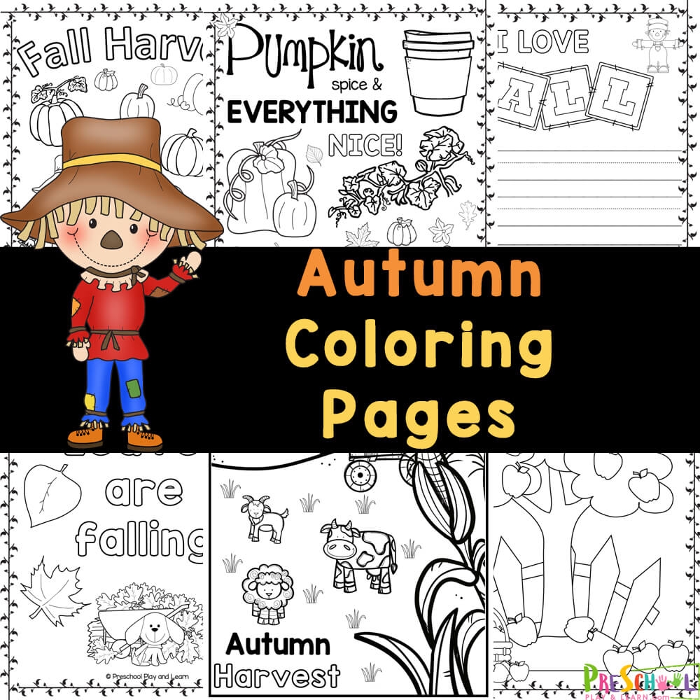 FREE Printable Autumn Coloring Pages For Preschoolers