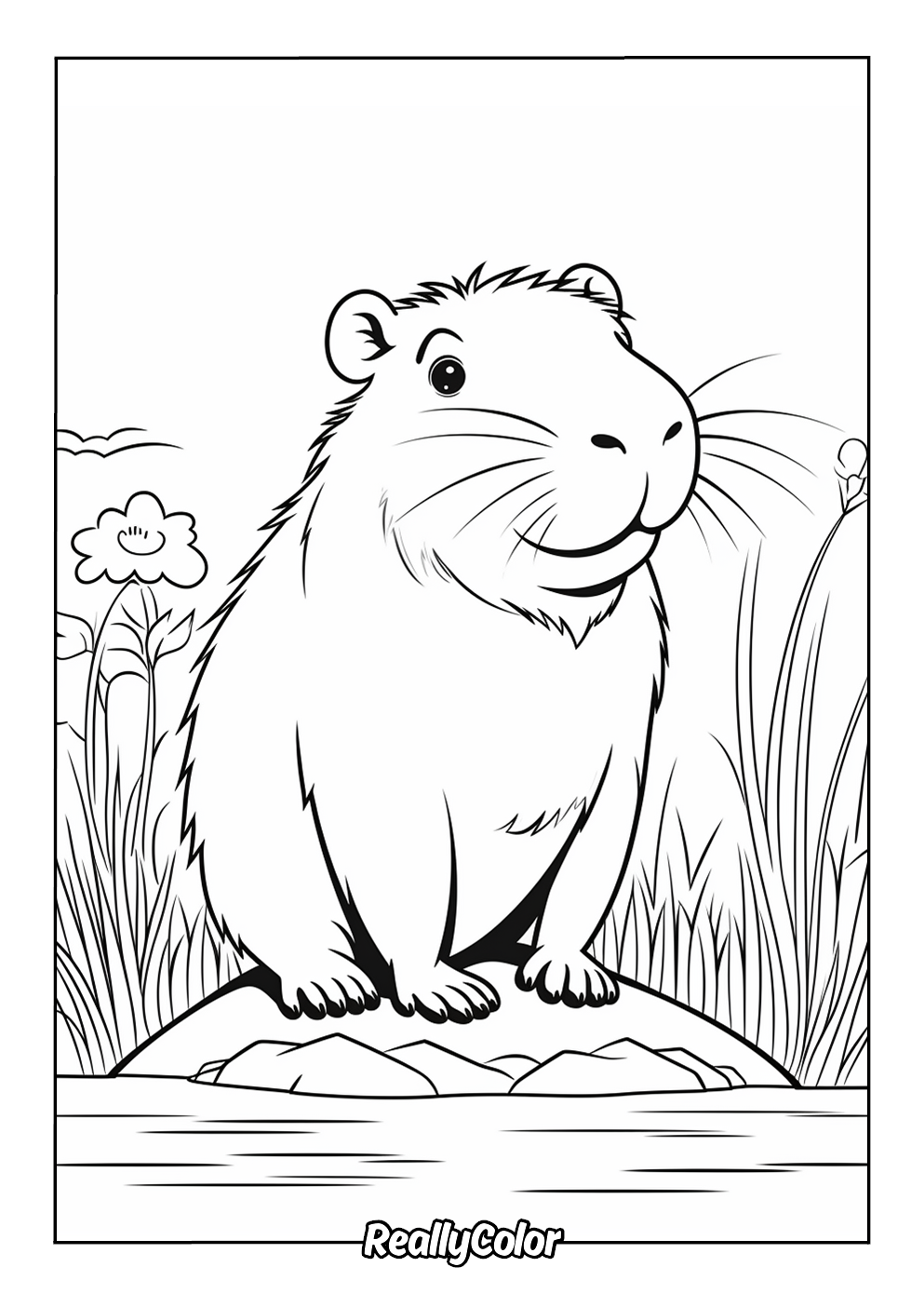 Free Printable Capybara Coloring Pages