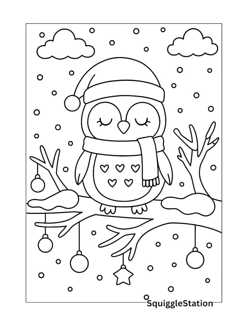 Free Printable Christmas Animal Coloring Pages For Kids Squigglestation