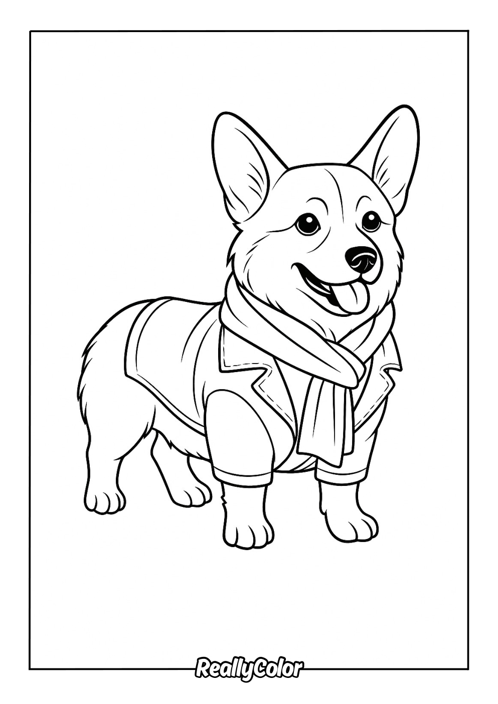 Free Printable Corgi Coloring Pages