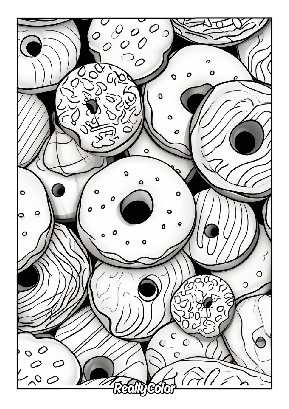 Free Printable Donut Coloring Pages