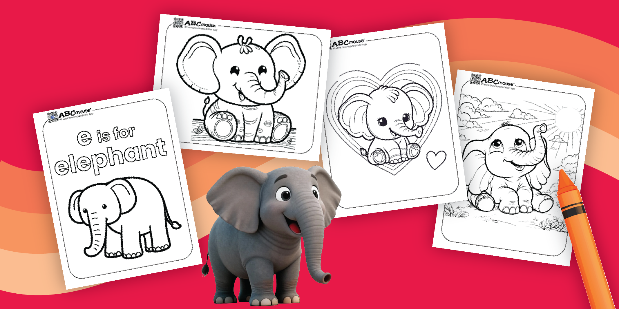Free Printable Elephant Coloring Pages ABCmouse