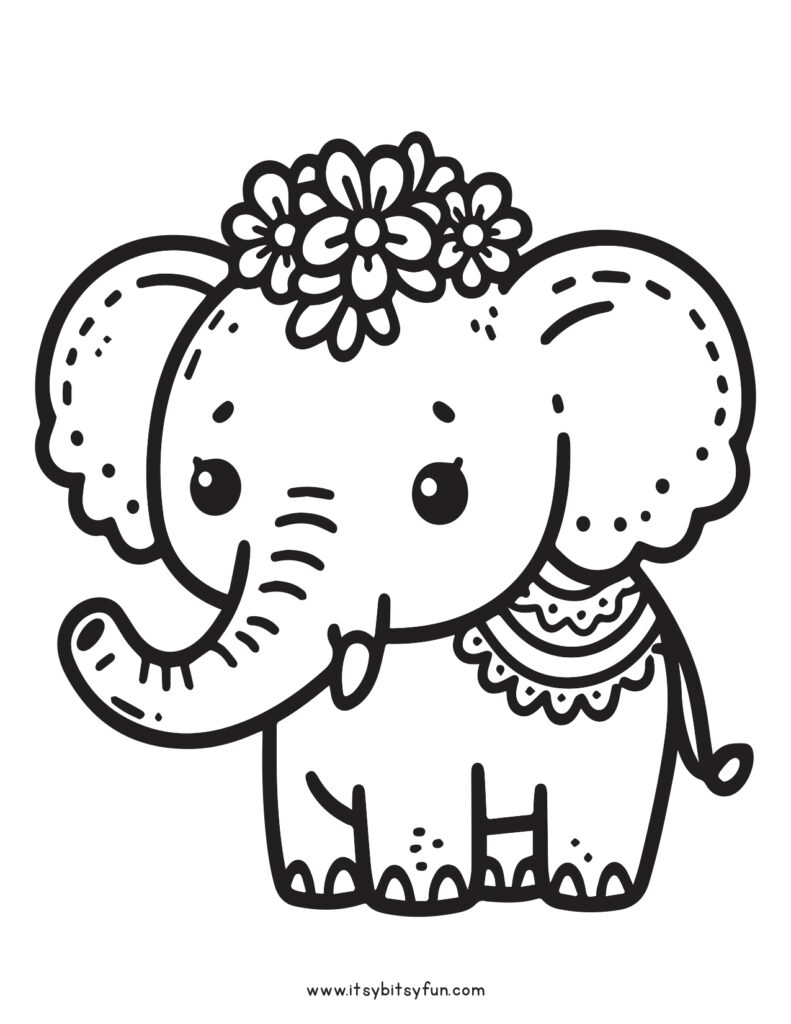 elephant coloring pages for preschool